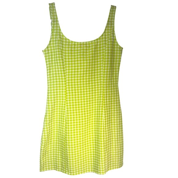 2/$35 Size 10 Green & White Gingham Checkered Dress & Blazer Set Urban Threads - Picture 4 of 16